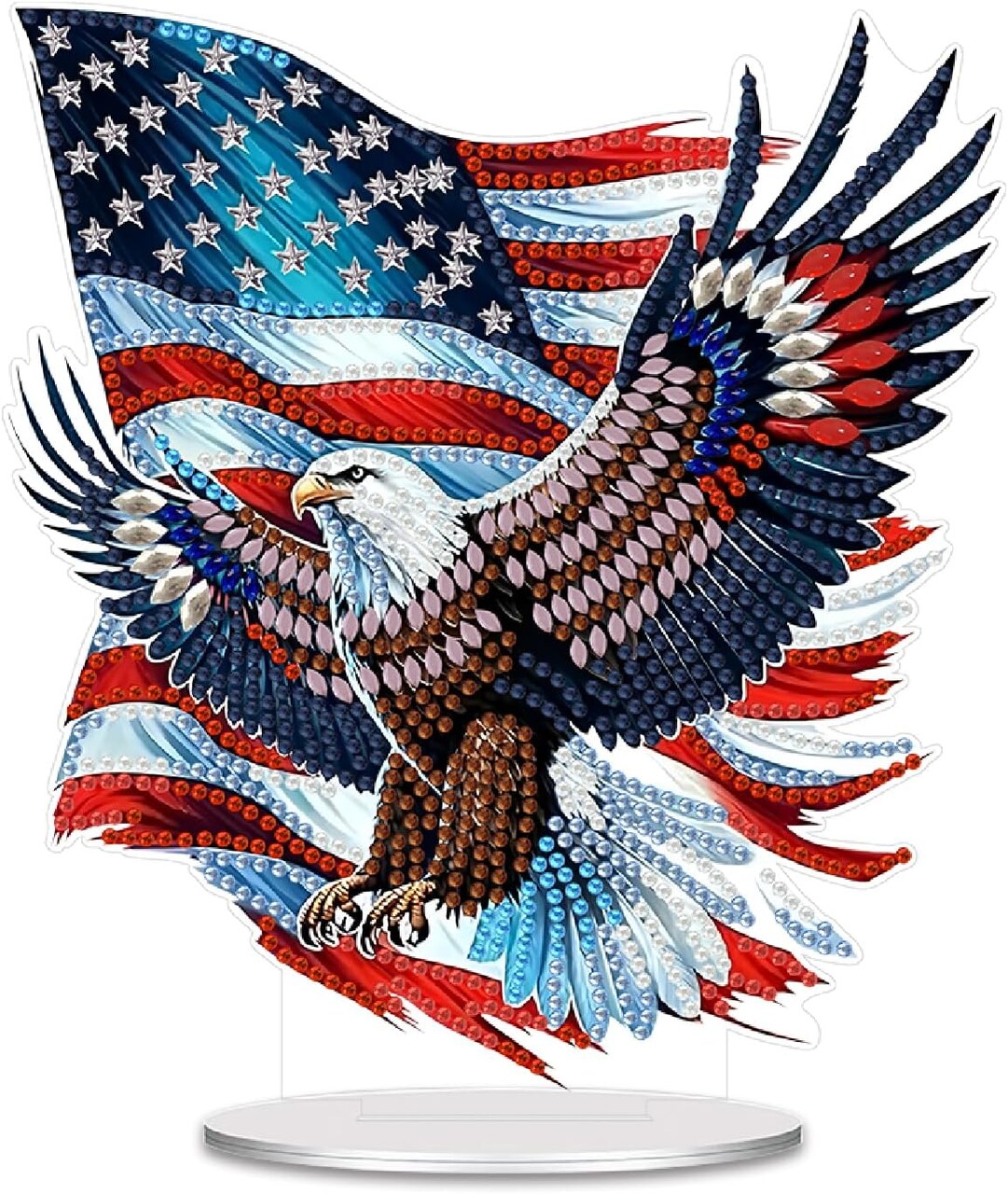 America 250 Years Patriotic Diamond Painting Kit 1776–2026 Commemorative DIY 5D Crystal Diamond Art Kit for Adults Tabletop Home Decor Gift 6.85x7.48 Inch